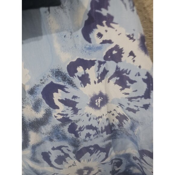 Euro Joy 100% Silk Blue Floral Windbreaker Jacket Vintage NEW Women's Medium - Picture 2 of 5